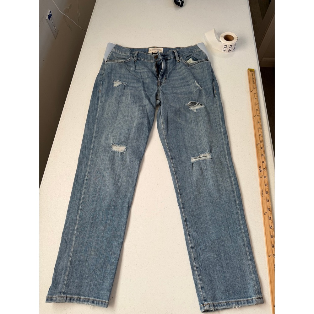 Current Elliott Distressed Straight Leg Jeans Blue Medium Wash Mens Size 28 Dist